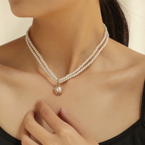 Nouveau Double Couches Perle Chaîne <span class=keywords><strong>Collier</strong></span> <span class=keywords><strong>Ras</strong></span> Du <span class=keywords><strong>Cou</strong></span> pour Femmes Mode <span class=keywords><strong>Femme</strong></span> <span class=keywords><strong>Collier</strong></span> Parti Cadeau Bijoux - Product Image 1
