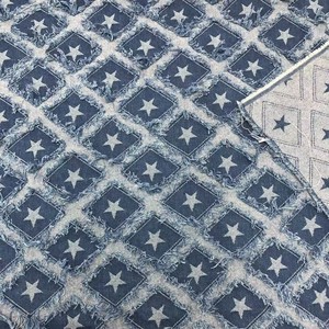 New Style Fringed Cut-Out Denim Fabric with Star Pattern High-Quality Durable Cotton-Polyester <strong>Blend</strong> for Jeans and Jackets - Product Image 2