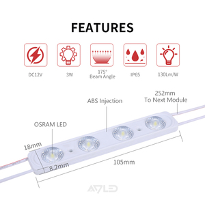 โมดูล LED คุณภาพสูง 3W 375LM โมดูลป้ายโฆษณา LED สำหรับใช้งานกลางแจ้ง กันน้ำระดับ IP67 สำหรับป้ายตัวอักษร - Product Image 6
