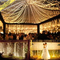 Guirlandes lumineuses LED pour fenêtre, rideau de lumières de Noël 3x3m, pour la maison, la chambre, le jardin, les mariages, les fêtes, les décorations de Noël