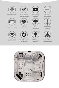 Usine de chine, bain à remous extérieur Spa avec jacuzzi Spa <span class=keywords><strong>pompe</strong></span> à <span class=keywords><strong>chaleur</strong></span> 5 personnes Spa extérieur système de Jet jacuzzi - Product Image 6
