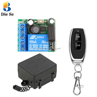 Control remoto RF de 433MHz, interruptor de relé de 1 canal, receptor y transmisor de 2 botones, CC 12V 24V 30V para cerradura eléctrica, venta al por mayor