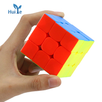 Huiye Kids Puzzle toy brain teaser multi coloured puzzle cube Competition Smooth Twist Solid Color Magic Cube