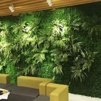 Mur végétal artificiel en plastique pour intérieur et extérieur, avec herbe verte et lianes, panneaux de haie