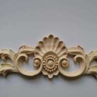 Europäische Vintage Massivholz Geschnitzte Zierleiste, Lange Blumen-Holzapplikation für Schranktür Kleiderschrank Wand Möbeldekoration