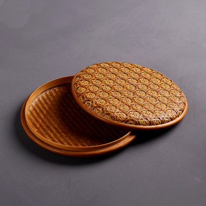 Handmade <b>Bamboo</b> Pu'er Tea Cake Box Round Storage <b>Container</b> For Tea Ceremony Accessories True Colors Zhejiang Origin - Product Image 3