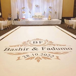 Pegatina Decorativa para Piso de Boda, Vinilo Impermeable, Monograma con Iniciales, Patrón Rectangular, Pegatina para Pista de Baile - Product Image 1