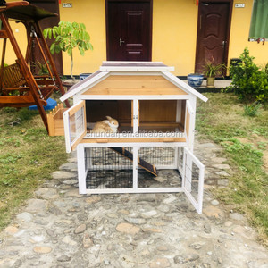 Casa para Mascotas de Madera Ecológica SDR032, Jaula para Conejos con Corral para Todas las Estaciones, Uso en Exteriores - Product Image 5