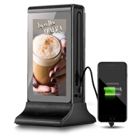 FYD-835SD Pantalla Táctil de Doble Cara de 7 Pulgadas, Máquina de Publicidad Digital de Escritorio con Batería