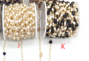 LS-A2662 Multi pietra preziosa e della perla del <span class=keywords><strong>rosario</strong></span> di perle a catena della catena del <span class=keywords><strong>rosario</strong></span> per DIY del braccialetto della collana monili che fanno accessorio - Product Image 6