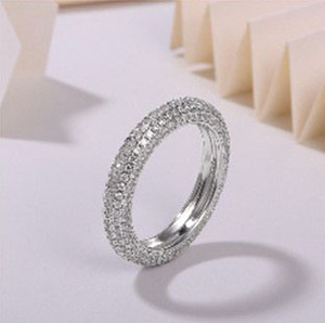 Anillo de banda cerrado de lujo para mujer, de plata de ley S925, con moissanita de círculo completo y doble fila pavimentada, apilable, de gran demanda 2026 - Product Image 6
