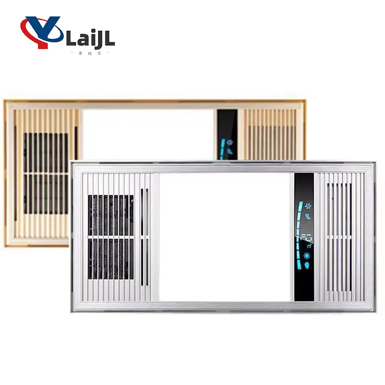बाथरूम एयर एनर्जी हीटर दीवार-माउंटेड या छत-माउंटेड तापमान डिस्प्ले एक्जिट फैन लाइटिंग एलईडी लाइट एकीकृत
