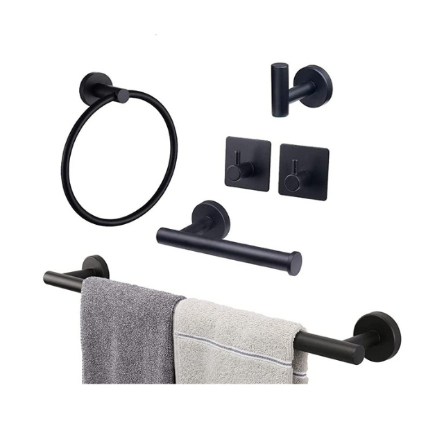 Set di 6 pezzi a cerchio grande nero