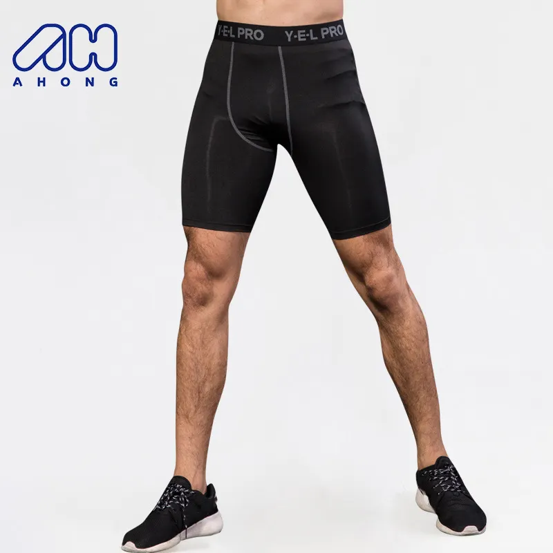 Wholesale Custom Logo Sport Workout Mens Compression Fitness Shorts Gym Tight Running Training Men's Legging Shorts