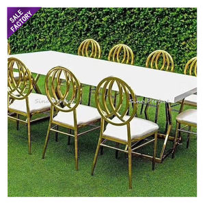 Sino Perfect Banquet Party Furniture Stacking Gold Stainless Steel Phoenix <b>Chair</b> for Wedding - Product Image 1