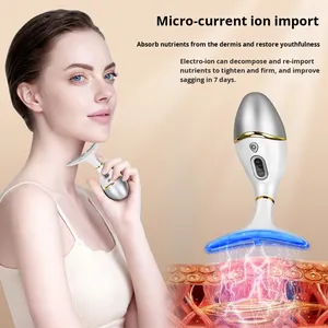Nouveau masseur facial anti-rides pour le cou à lumière colorée, micro-courant, lifting et raffermissement du cou, étanche, beauté du cou de cygne - Product Image 5