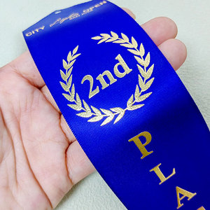 Rubans de récompense en polyester écologiques avec logo personnalisé, en satin, pour la remise des diplômes, les événements sportifs, les <span class=keywords><strong>concours</strong></span> scolaires, les vainqueurs du premier prix - Product Image 3
