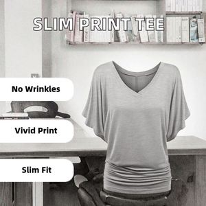 Camiseta de algodón puro de manga corta personalizable para mujer, de algodón peinado de fibra larga, informal, para el trabajo, ideal para el verano. - Product Image 2