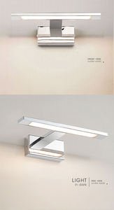 Modern Chrome LED <b>Wall</b> Lamp 15W 4100K Neutral White Rectangular Shade Surface Mounted for Bathroom Mirror <b>Light</b> - Product Image 3