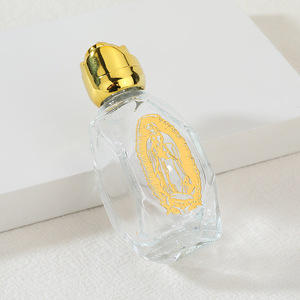 Bouteilles d'eau bénite en verre ton or chrétien catholique jésus conteneur cadeau spirituel religieux église décor bouteille d'eau bénite - Product Image 3