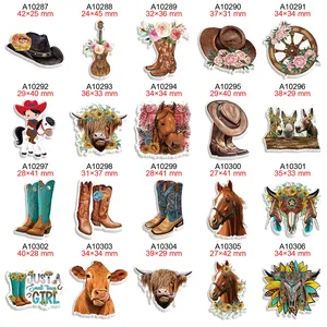 Cartoon Country Western Cowboy Cowgirl Horse Flatbacks Planar Resin Printed 50pcs/lot for Charms DIY Hairbow Phone Decorations