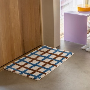 Moderne Plaid Stripe Mikro faser Fuß matte Anti-Rutsch-Rücken Fluffy Tufted Super Absorbent Badezimmer matte Durable Party <span class=keywords><strong>Home</strong></span> <span class=keywords><strong>Decor</strong></span> <span class=keywords><strong>Mat</strong></span> - Product Image 2