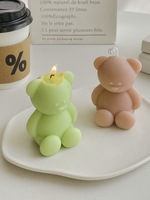 3d Bär Serie erhöhte handgeformte Aromatherapie-Kerze niedliche handgemachte duftende Kerze Raumdekoration Heimdekoration Kerze