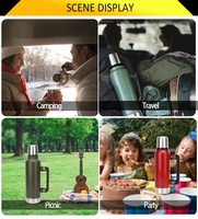 WUJO Precio de Fábrica OEM ODM Termo de Acero Inoxidable para Agua y Café, Botella de Vacío para Viajes al Aire Libre con Asa