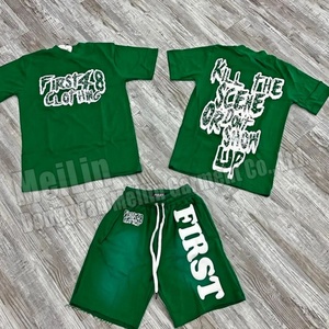 Custom logo Puff Printing Design Two Piece Mens Summer <b>Suit</b> Two Piece Acid Wash <b>Shorts</b> and t Shirt <b>Shorts</b> Set Men - Product Image 6
