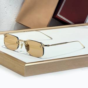 Occhiali da Sole Unisex <span class=keywords><strong>FONDA</strong></span> Senza Montatura, Stile Lusso Leggero Europeo-Americano, Fatti a Mano in Giappone, Protezione UV400, Moda da Viaggio - Product Image 2