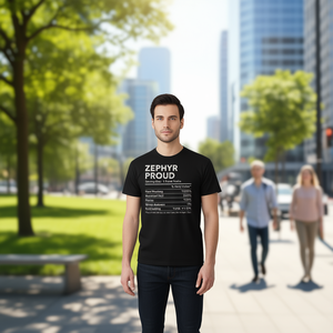 Camiseta Zephyr Proud Nutrition Facts, color negro, unisex, talla para adultos - Product Image 3