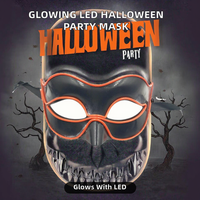 Masque LED rechargeable d'Halloween avec écran d'affichage LED, couleurs personnalisables - Lumières clignotantes, décorations de fête qui brillent dans le noir, vente en gros