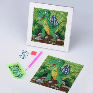 Dinosaur Diamond Painting Kits For Kids With Framed DIY 5D Diamond Painting Supplier Gifts For Children DIY Decorative Painting