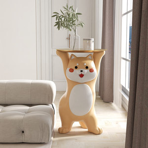 Mueble de TV de Resina Estilo Nórdico para Sala de Estar, Mesa Auxiliar para Sofá, Cama para Perro, Mesa de Noche, Estante de Almacenamiento, Decoración <span class=keywords><strong>Shiba</strong></span> <span class=keywords><strong>Inu</strong></span> - Product Image 1