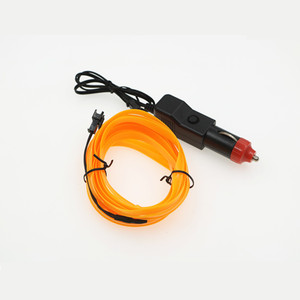 Iluminación ambiental interior para coche, con encendedor de cigarrillos, tira decorativa de luz fría EL con interruptor, tira de luz estroboscópica - Product Image 1