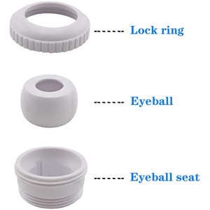 Masajeador de piscina tipo ojo de buey, cabezal de chorro, salida de agua redonda de PVC, accesorio de terapia de aire para bañera, desagüe, paquete de 3 - Product Image 4