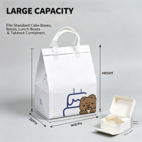 Sac isotherme personnalisé en non-tissé avec doublure en aluminium pour la livraison de café, sac à emporter isolé pour boissons chaudes et froides