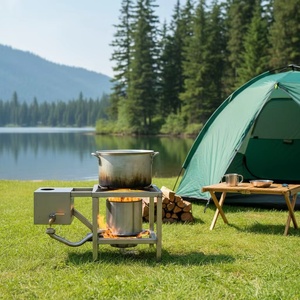 DA Dinithron Poêle Intérieur Inox Multi-Combustible à Huile avec Souffleur, Brûleur de Camping Extérieur/Intérieur, Poêle sans Fumée Écologique - Product Image 1