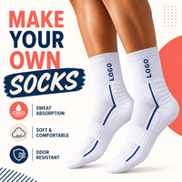 Chaussettes de sport mi-mollet en coton avec logo personnalisé, faible MOQ, conception gratuite, respirantes, tricotées, pour la course, le basketball et l'athlétisme