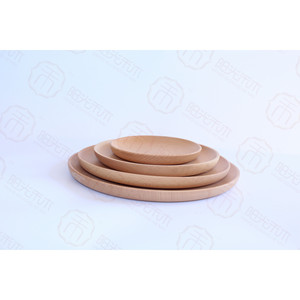 Juego de platos redondos de madera de haya, aptos para alimentos, para té, café, uso en hoteles - Product Image 5