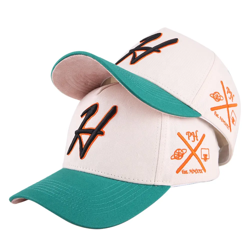 Wholesale Custom high quality oem 5 Panel 3d Embroidery logo trucker hat polyester Baseball cap for man