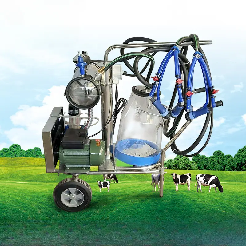 गायों के लिए नई डिज़ाइन की दूध देने की मशीन, वैक्यूम डेयरी फार्म, दूध निकालने वाला कलेक्शन पंप, बिना प्लास्टिसाइज़र के पोर्टेबल स्टेनलेस स्टील