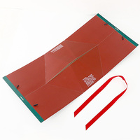 Boîte à friandises portable de luxe en gros, style chinois, pour cadeaux de festival, avec feuille d'or verte, revêtement UV, auto-érectible et nœud en ruban rouge