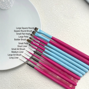 Lot de 11 pinceaux personnalisés pour nail art, idéal pour la conception de motifs peints à la main et le dessin de manucures - Product Image 2