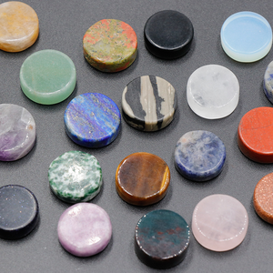 Junta de piedra de cristal de 16-20mm de gran tamaño al por mayor, discos redondos planos de piedras preciosas talladas en rodajas planas pulidas para decoración del hogar - Product Image 1