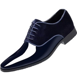 Zapatos de cuero para hombre, ligeros, de alta gama, modernos, de tacón bajo, con punta en pico, estilo británico, para novio de boda. - Product Image 5