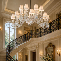 Lustre en cristal de style français vintage, luminaire suspendu multi-lumières, lampe personnalisable pour salon, villa, hôtel, escalier