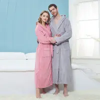Robe ชุดคลุมอาบน้ำ Nightgown/Custom Extra Extra ยาวคู่ Terry ผ้าเช็ดตัว