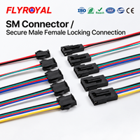 Connecteur SM 2 3 4 5 6 broches, mâle et femelle, pré-câblé, à verrouillage, OEM ODM, pour éclairage LED
