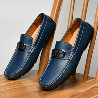 Mocassins pour hommes en cuir véritable respirant et antidérapant, chaussures de conduite décontractées, marque de luxe italienne, mocassins de créateur tendance